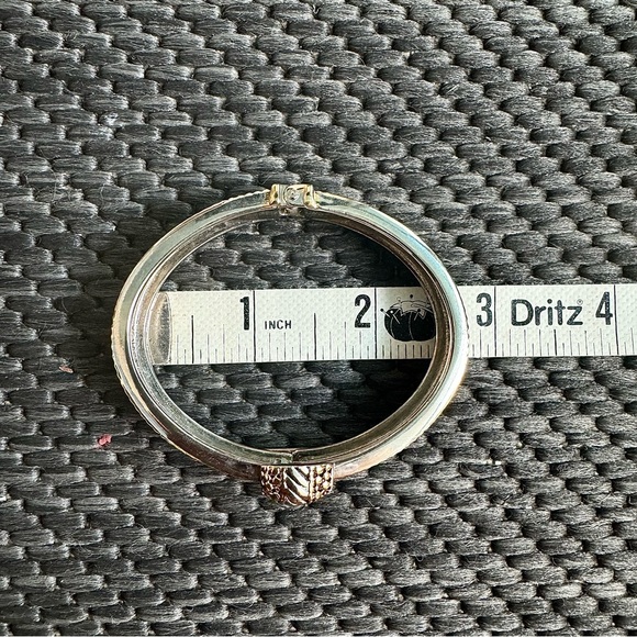 Vintage 🖤 Gold & Silver Hinged Cable Bracelet Cuff Knot Stackable Metal Rope - Picture 6 of 9